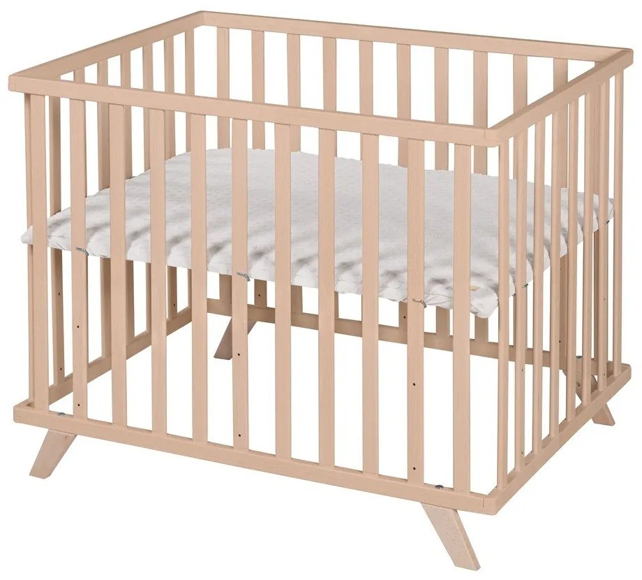 Kojec dla dzieci z litego drewna bukowego z regulowaną wysokością w naturalnym kolorze 75x100 cm Lil Planet – Roba