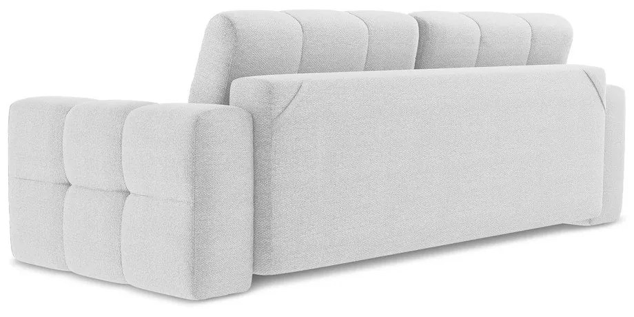 Jasnoszara rozkładana sofa z materiału bouclé 255 cm Milu – Makamii