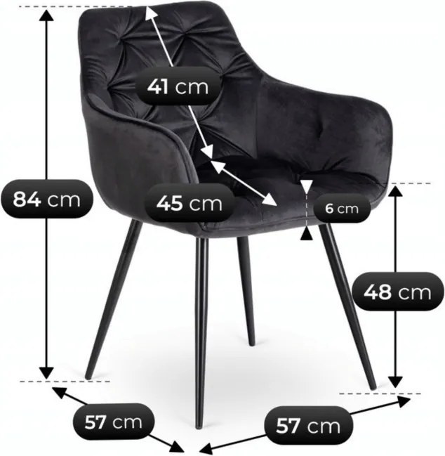 Zestaw Stół Prostokątny Rozkładany VICTOR 160-240 cm Czarny Marmur i 4 Krzesła MODESTO Czarne Welurowe Nowoczesne