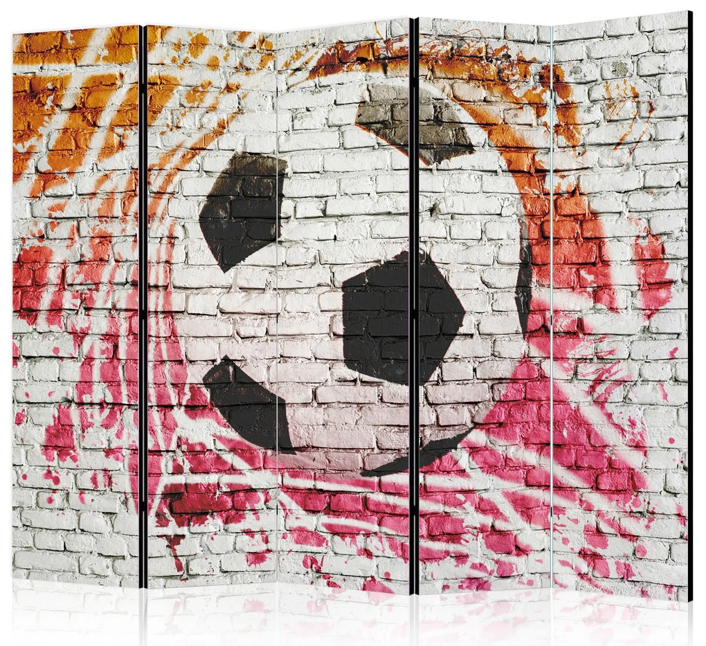 Parawan dwustronny Street art 225x172 cm 5-częściowy szary ARTGEIST B