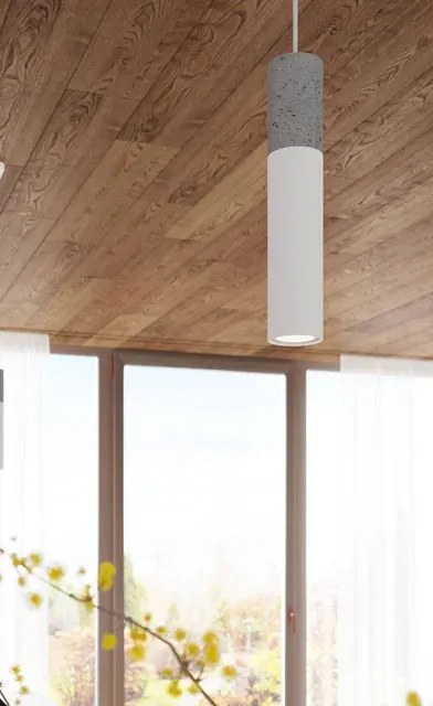 Biała lampa wisząca tuba w stylu loft - S756 A4-M44