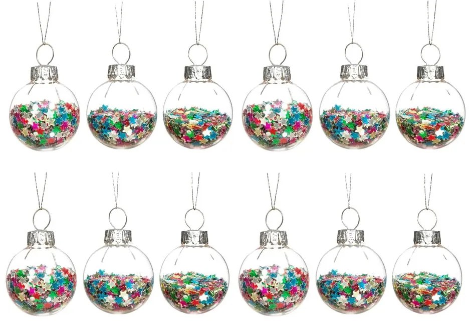 Szklane bombki zestaw 12 szt. ø 3 cm Disco Stars Mini – Sass &amp; Belle