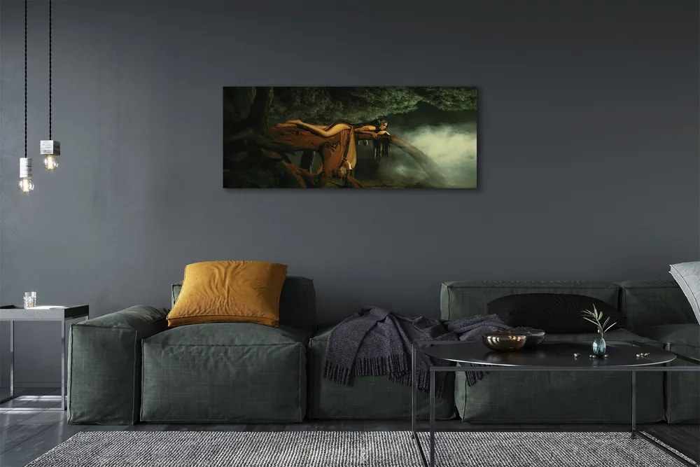 Duży obraz na płótnie Kobieta-Drzewo w Chmurach