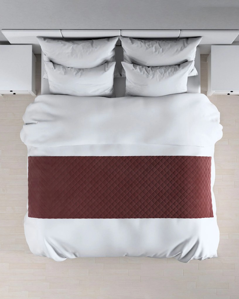 Narzuta hotelowa bieżnik Velvet 60x200cm kolor czerwony tkanina połyskliwa, welwetowa