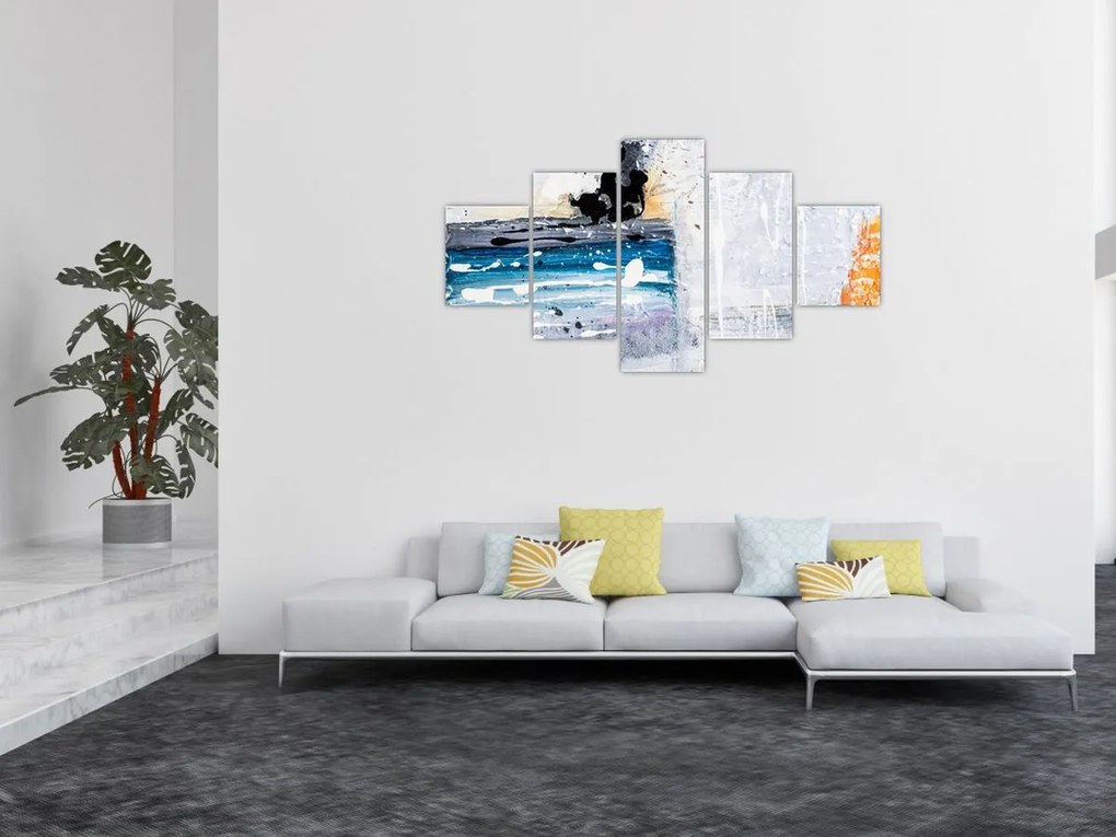 Obraz - Abstrakcyjne pociągnięcia (125x70 cm)