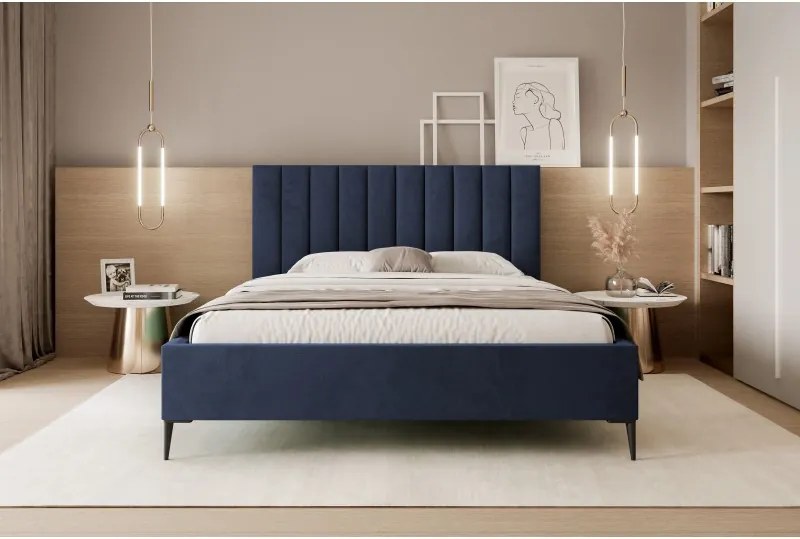 Łóżko Mona Slim III 180 Tkanina VELUTTO 25 stelaż metalowy