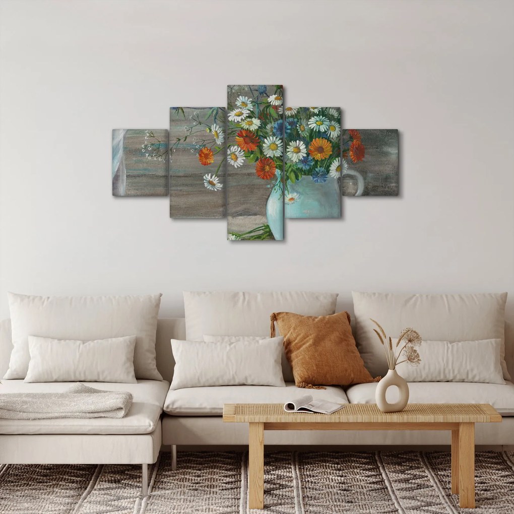 Obraz - Kwiaty polne, obraz olejny (125x70 cm)