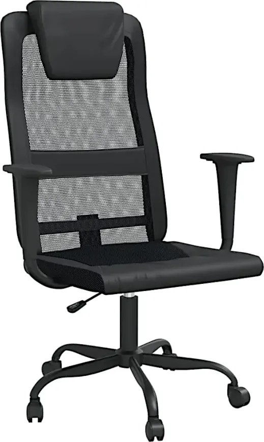 Czarne krzesło biurowe ergonomiczne z ekoskóry M8-L75
