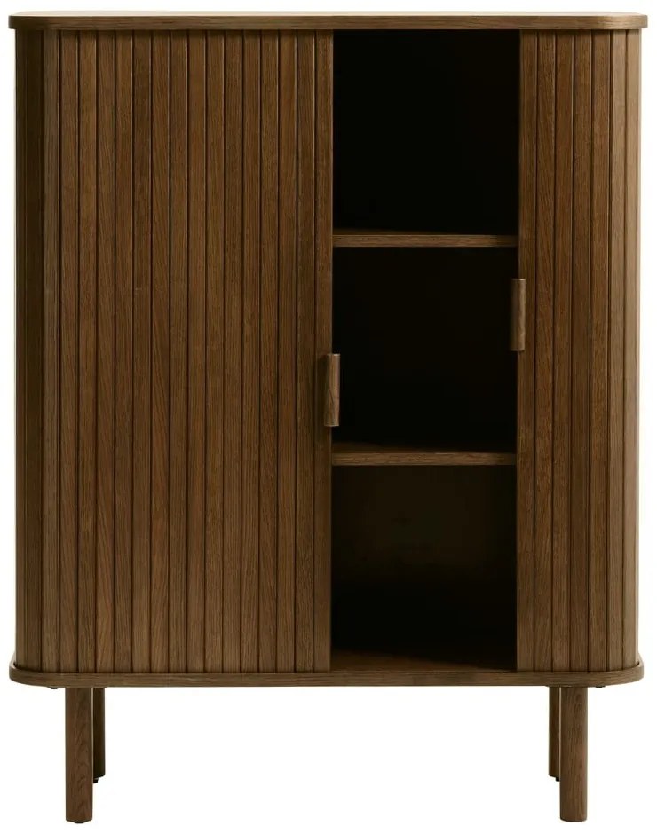 Brązowa szafka w dekorze dębu z drzwiami przesuwnymi 113x90 cm Cavo – Unique Furniture
