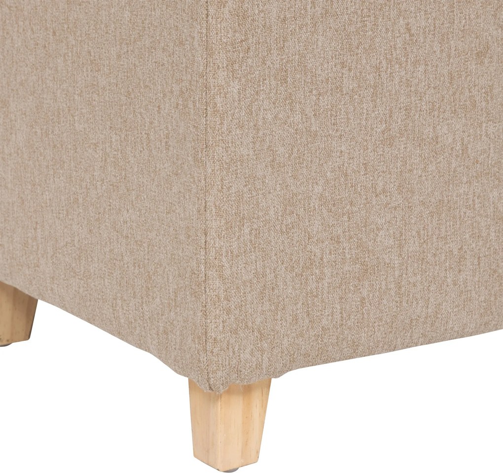 Pufa pikowana na nóżkach LEANDRE, 35 x 35 cm