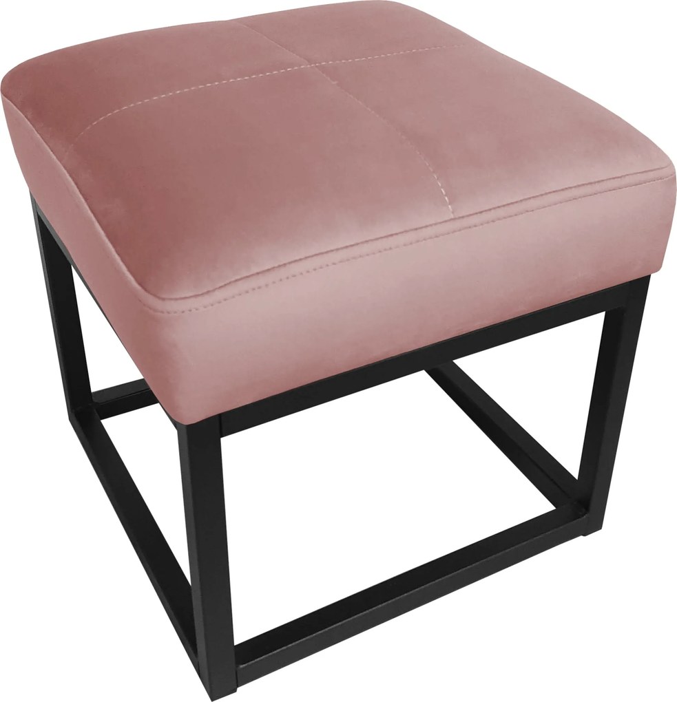 Pufa MAX tkanina Welur loft ławka podnóżek metal : Kolor Stelaża - Czarny , Kolor tkaniny - VELVET - MG58, Typ tkaniny - Velvet