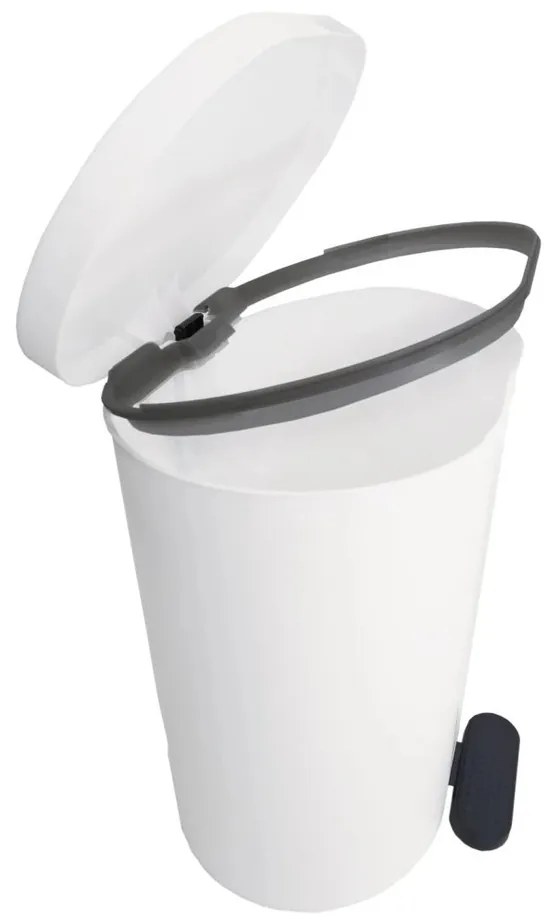 Denox Pedal bin 25 L, owalny, biały