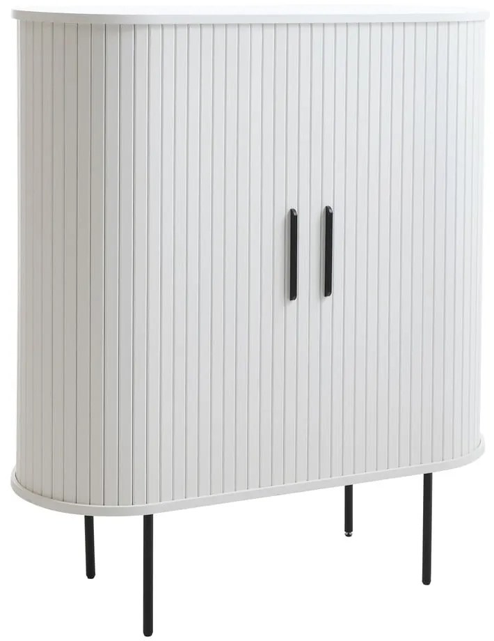 Biała szafka z drzwiami przesuwnymi 100x118x40 cm Nola – Unique Furniture