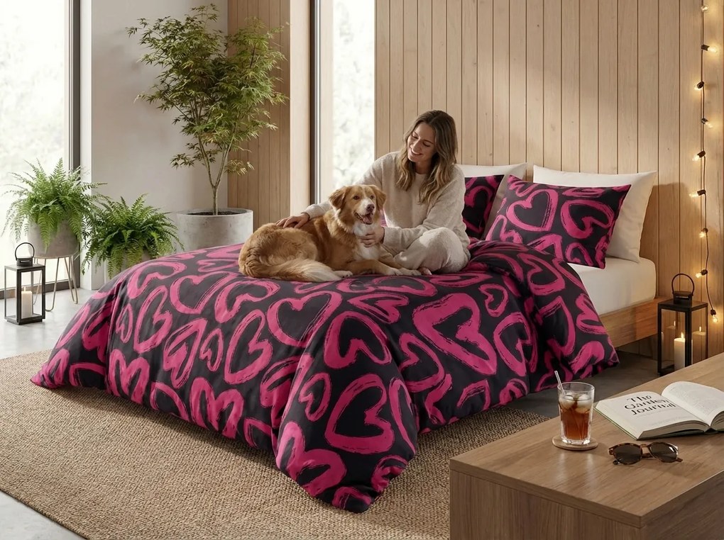 PrzytulneMieszkanie.pl PrzytulneMieszkanie.pl Pościel z mikrofibry AMORYS różowa Rozmiar pościeli: 2 szt 70 x 80 cm | 160 x 200 cm