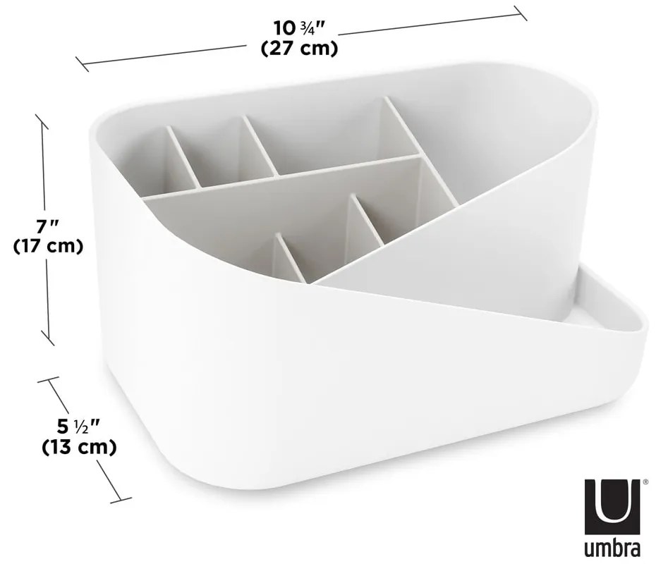 Biały plastikowy organizer łazienkowy na kosmetyki Glam – Umbra