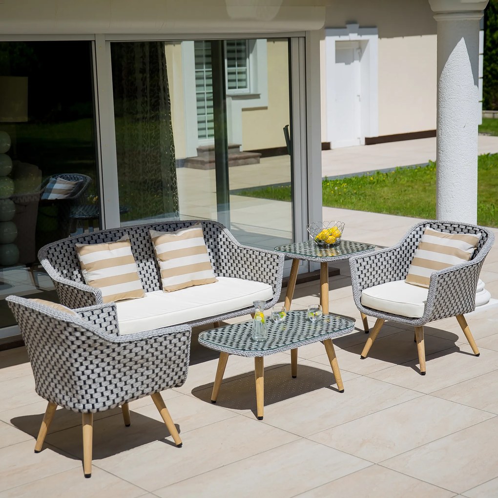 Zestaw mebli ogrodowych Mireille Black & White PATIO