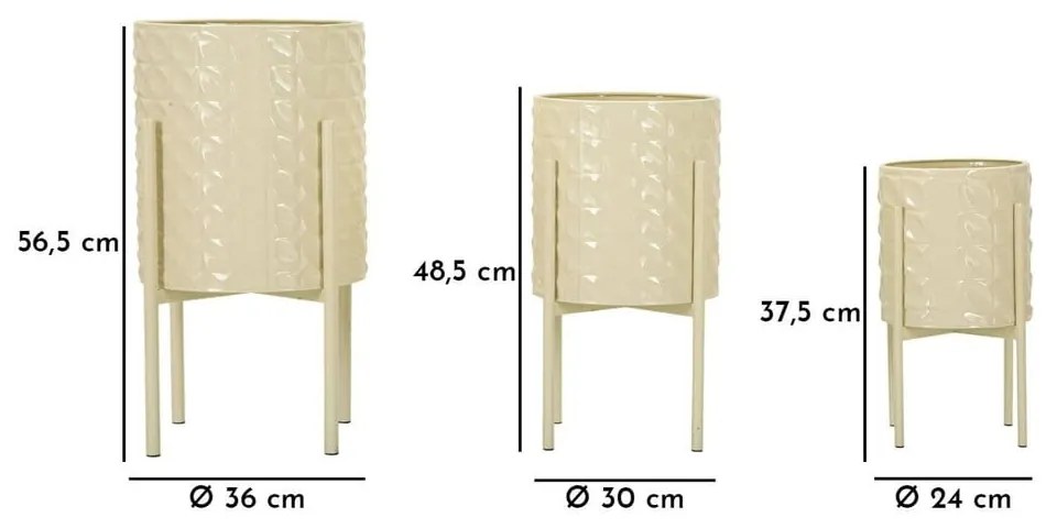 Metalowe osłonki na doniczki zestaw 3 szt. ø 36 cm Betsy – Mauro Ferretti