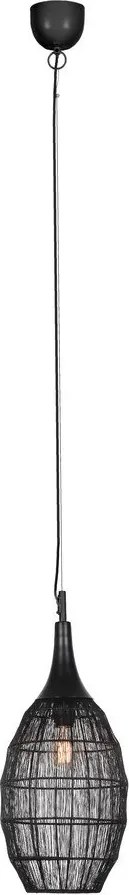 Lampa wisząca w kolorze matowej czerni z metalowym kloszem Soraya – Trio