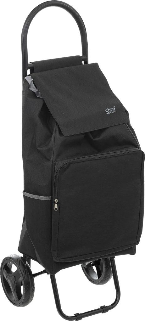 Wózek zakupowy na kółkach z pojemną komorą i kieszonkami