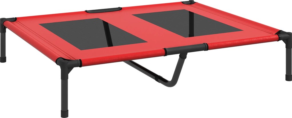 PawHut Legowisko dla Psów, Leżak dla Psa, Solidny, Podniesiony & Wodoodporny, do 50 kg, 92x76x18cm, Czerwony