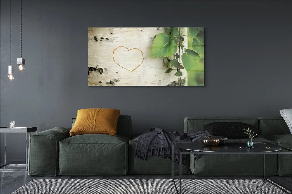 Zdjęcie na płótnie Serce z Liści Brzozy