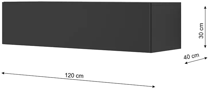 Czarna Wisząca Szafka Pod Tv 120 Cm E0-G64