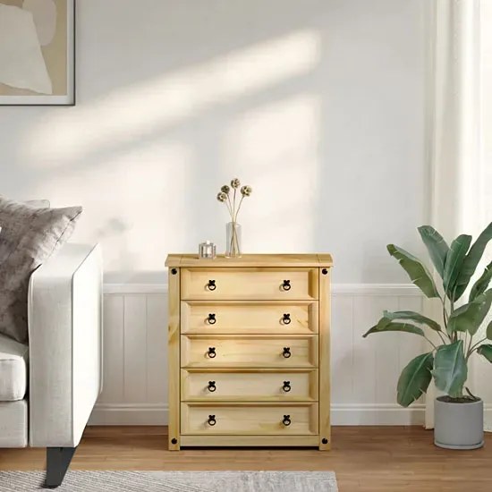 Klasyczna drewniana komoda z 5 szufladami B1-H80