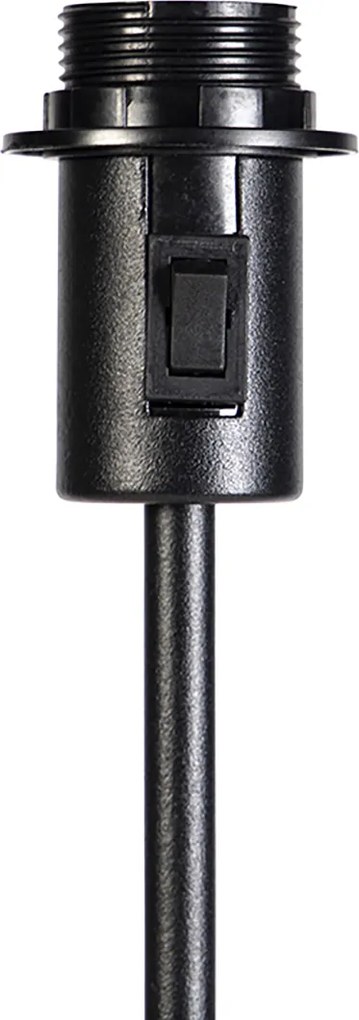 Lampa podłogowa czarna regulowana z szarym abażurem 50 cm - Parte