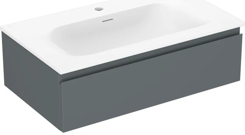 Mexen Orio szafka łazienkowa 80 cm z umywalką Vela, 1 szuflada, grafit mat/biała mat - 91A10-08023-1-BF66-W23M01