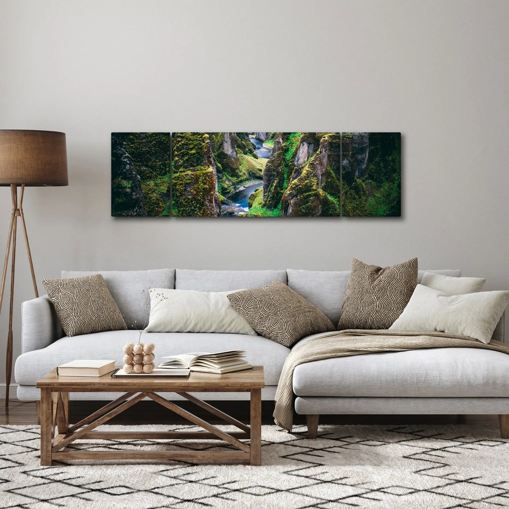Obraz - Rzeka w skalistej dolinie (170x50 cm)