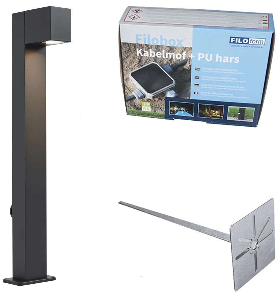 Zewnetrzna Moderne staande buitenlamp zwart 65cm met stopcontact IP44 - Baleno Oswietlenie zewnetrzne