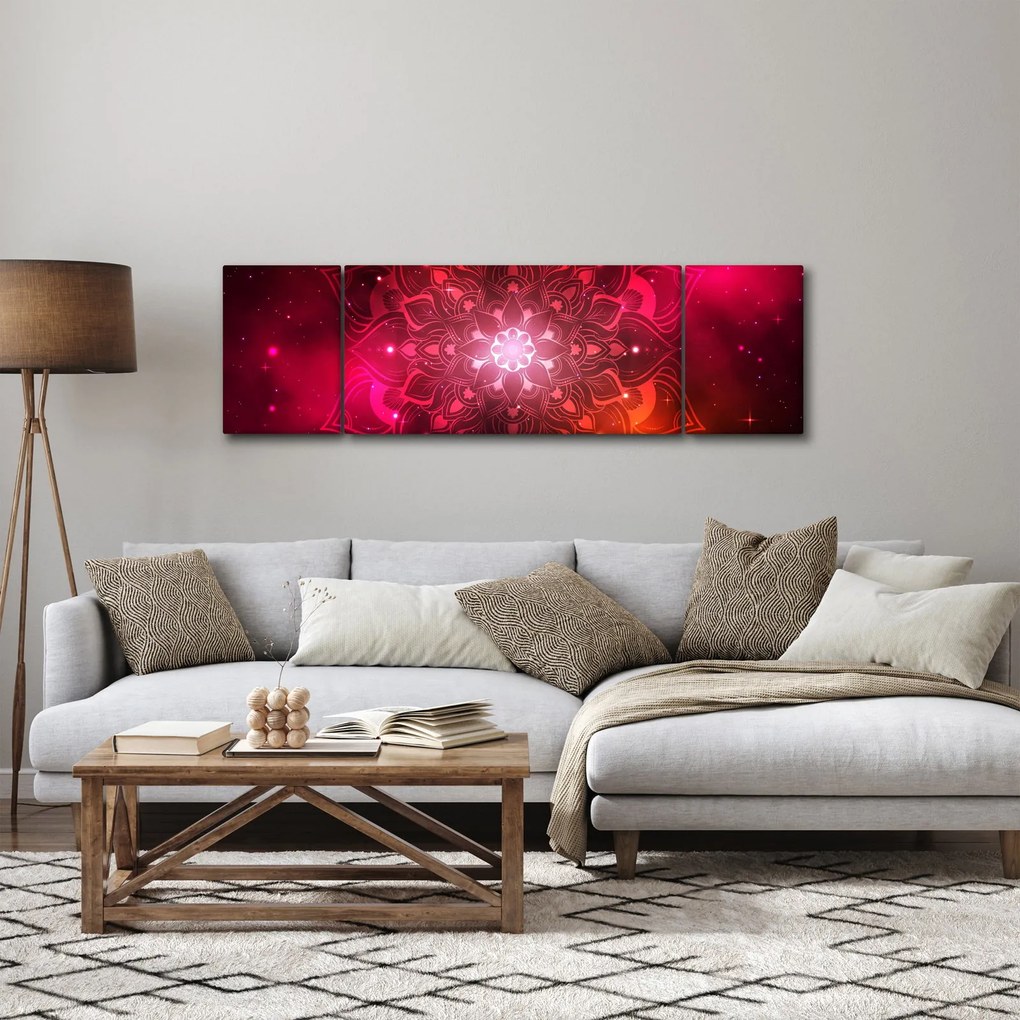 Obraz czerwonej abstrakcji (170x50 cm)