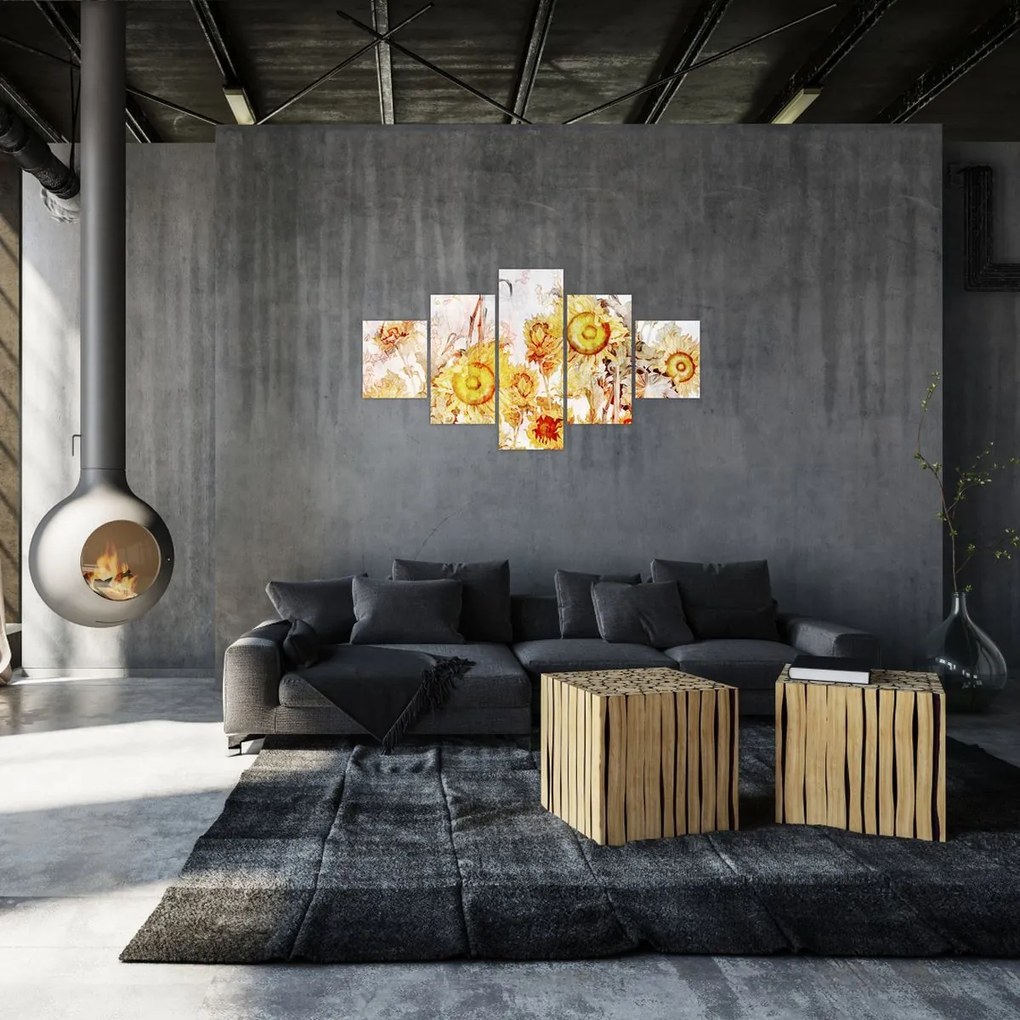 Obraz - Słoneczniki, malarstwo (125x70 cm)