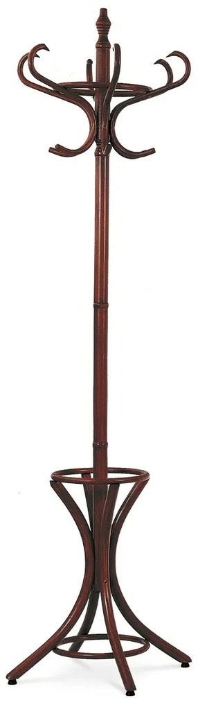 Drewniany wieszak stojący ciemnobrązowy, 185 cm