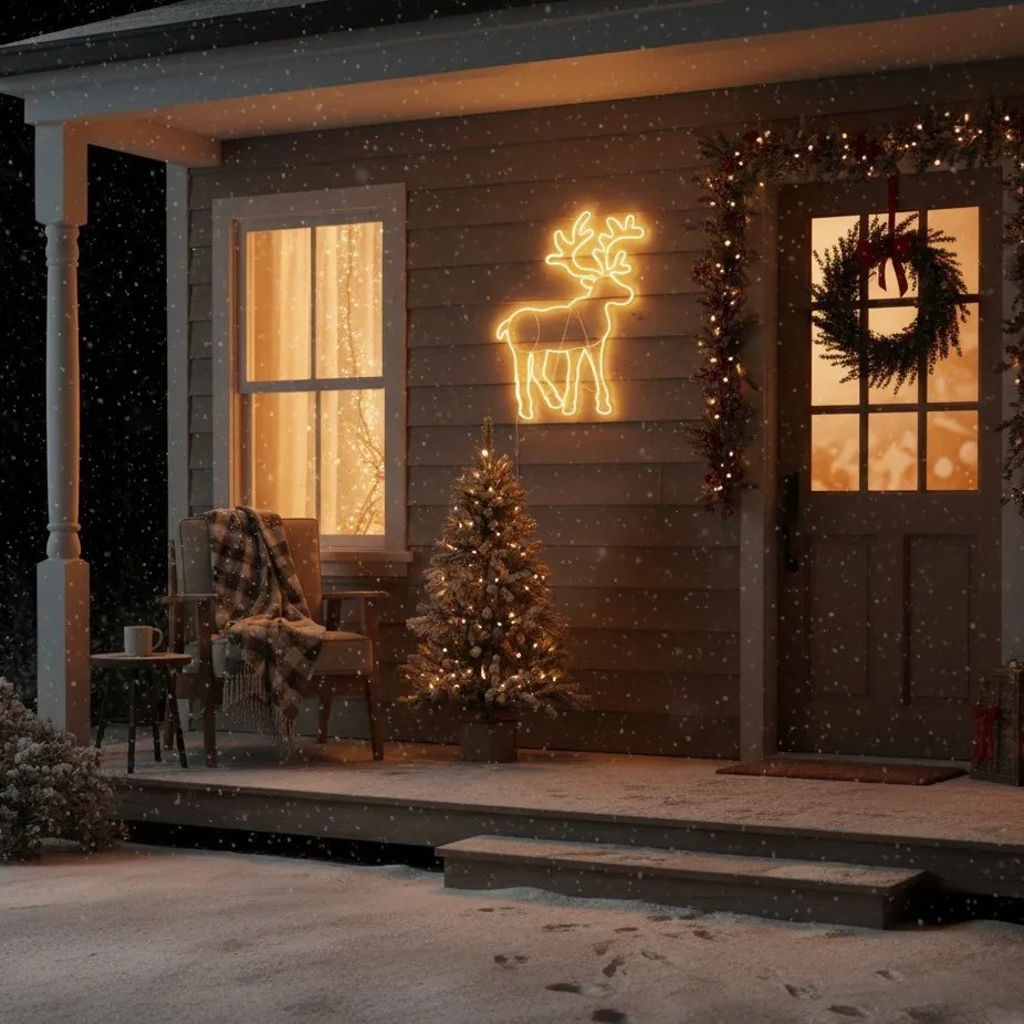 Dekoracja świąteczna LED, renifer, 100 x 80 cm