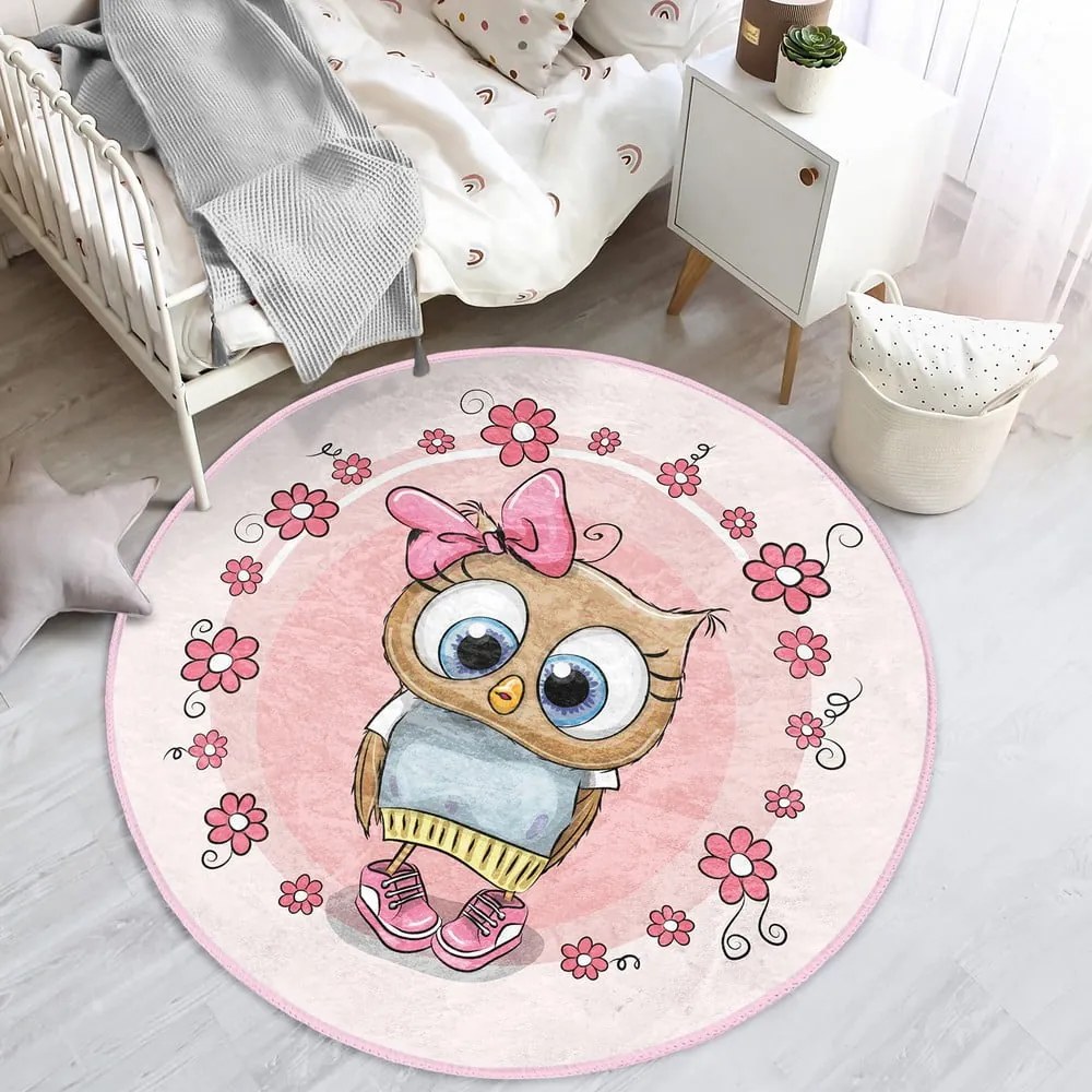 Różowy dywan dziecięcy ø 120 cm Comfort – Mila Home