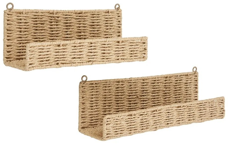 Półki zestaw 2 szt. w naturalnym kolorze 10 cm Treviso – House Nordic