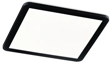 Kwadratowa lampa sufitowa czarna 40 cm z wbudowanym LED-em 3-stopniowo ściemnialnym IP44 - LopeDesignerski Oswietlenie wewnetrzne
