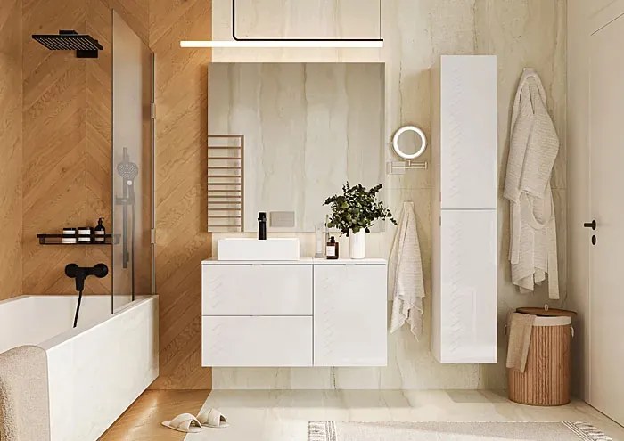 Podwieszana szafka pod umywalkę z szufladami 80 cm H3-N08