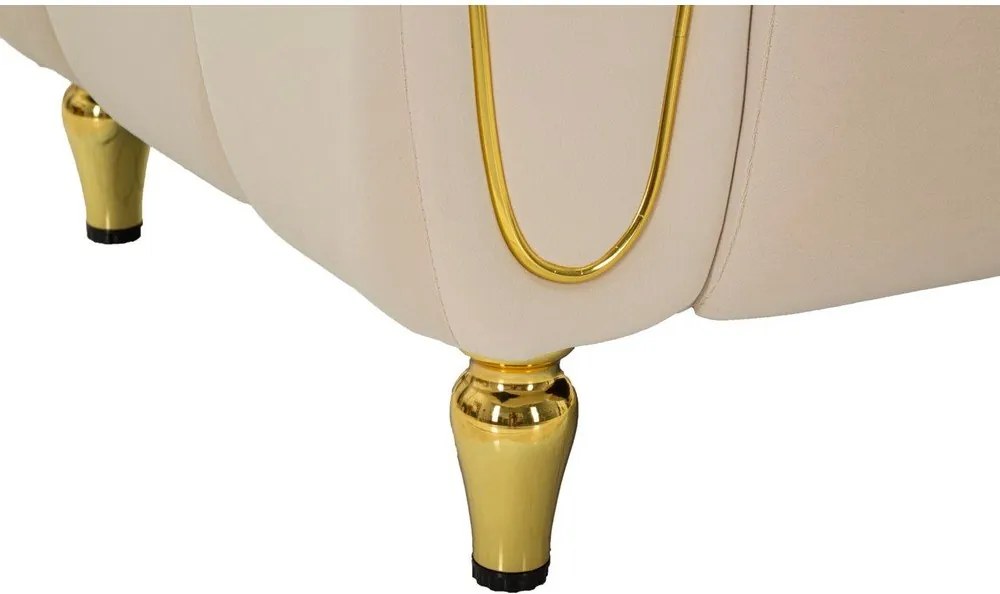 Kremowy aksamitny fotel Alma – Mauro Ferretti