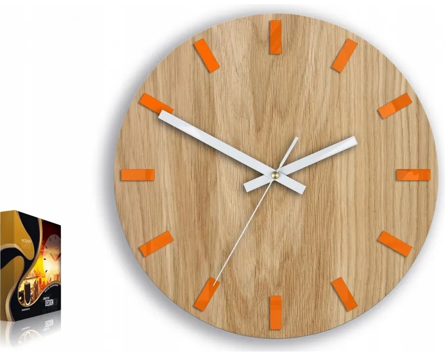 Zegar na ścianę nowoczesny drewniany z cichym mechanizmem okrągły solidny