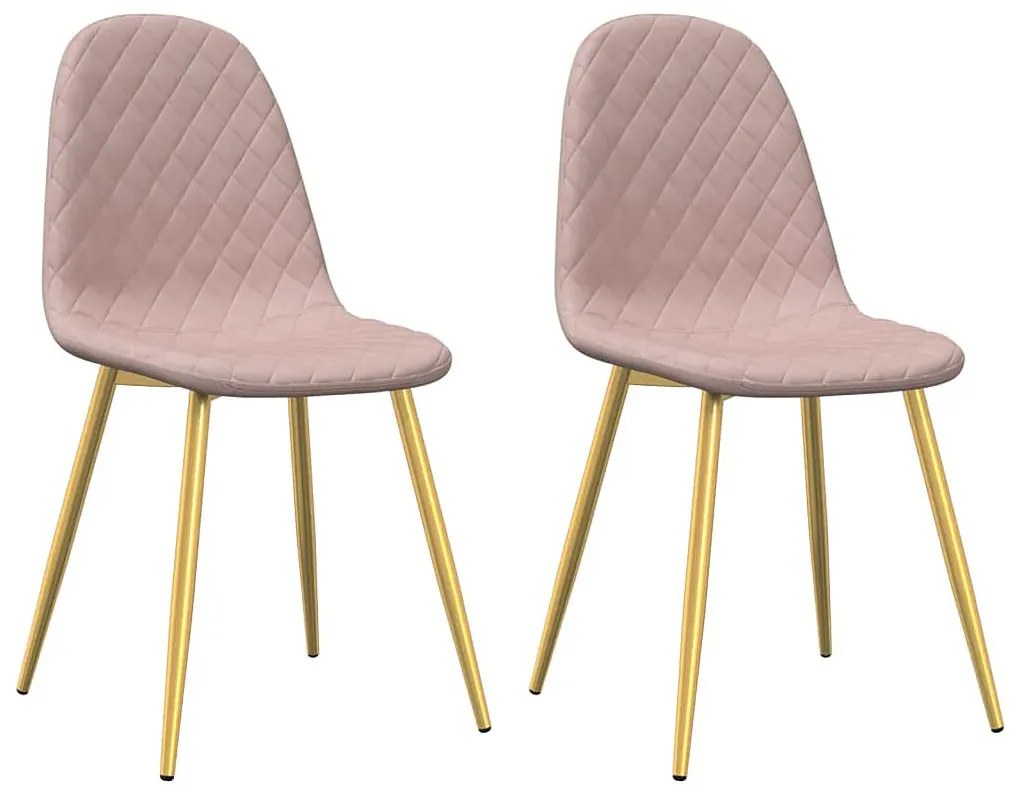 Komplet 2 różowych tapicerowanych krzeseł F7-S03