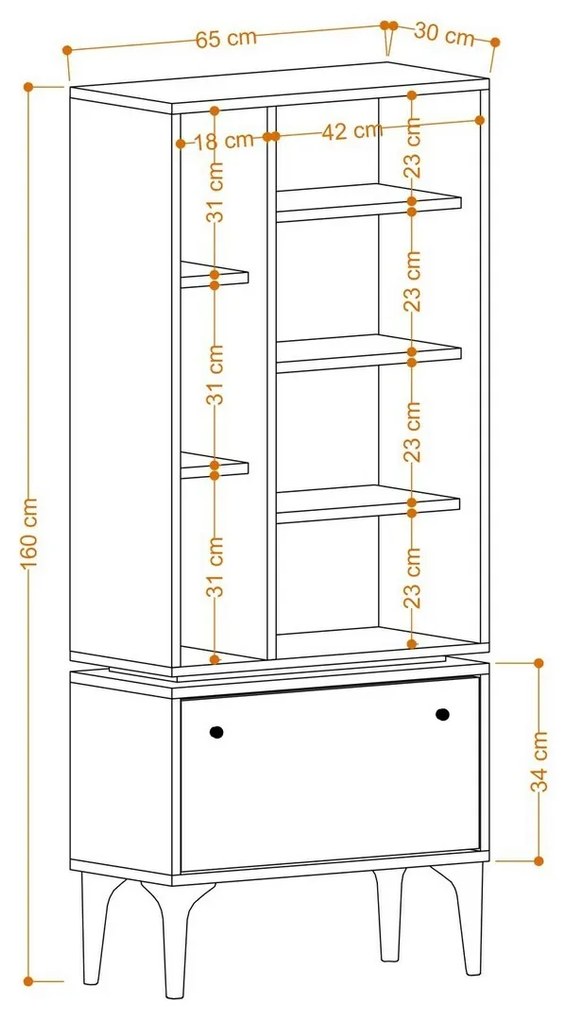 Biblioteczka Fix Black and Oak