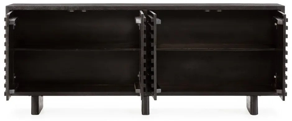 Czarna komoda z litego drewna mango 200x80x40 cm Inaya – MOME