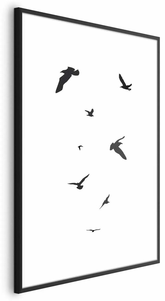 Plakat Wieczorny lot 21x30 cm z ramą czarną z marginesem ARTGEIST B
