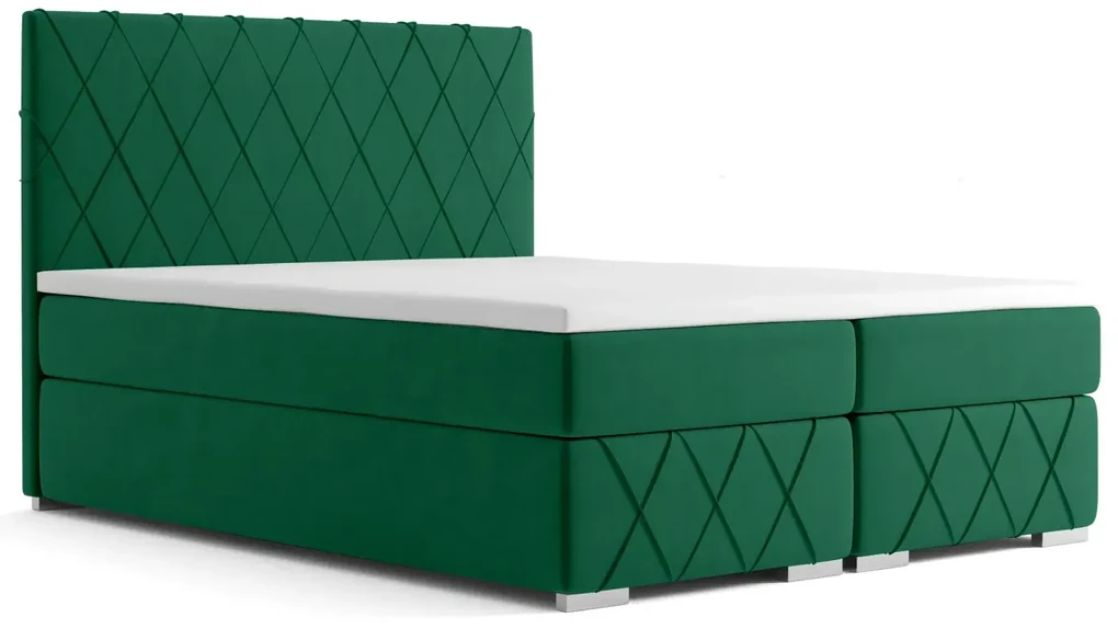 Łóżko kontynentalne AVELA 2 160x200 zielone velvet LAVERTO