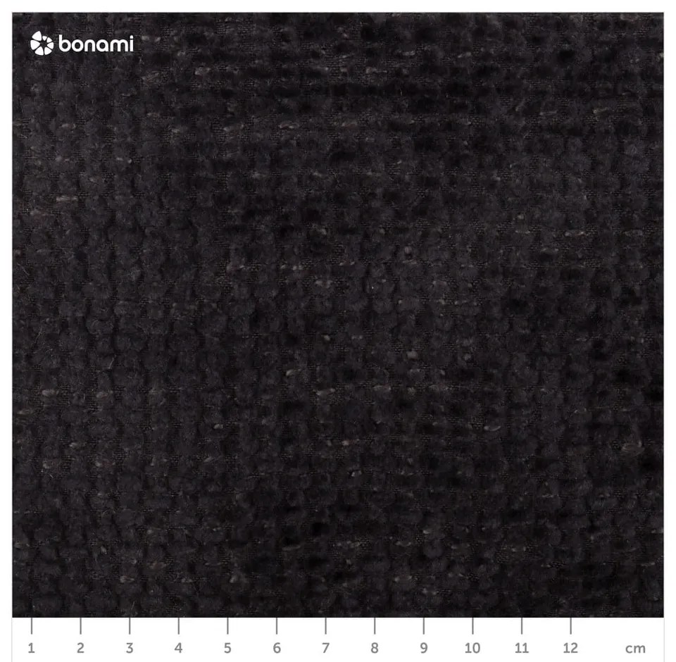 Czarne tapicerowane łóżko dwuosobowe ze schowkiem i stelażem 200x200 cm Bellis – Micadoni Home