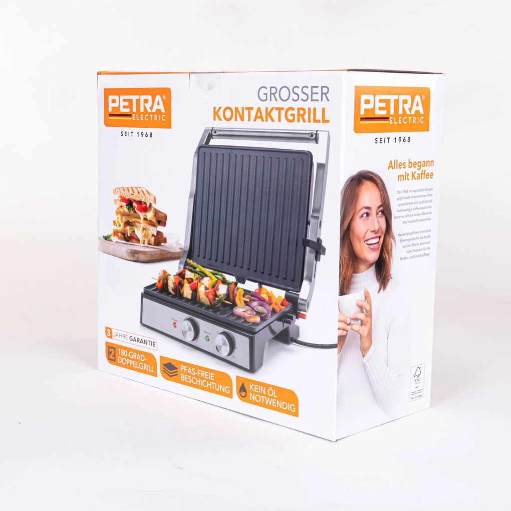 Grill elektryczny PETRA, regulacja temperatury