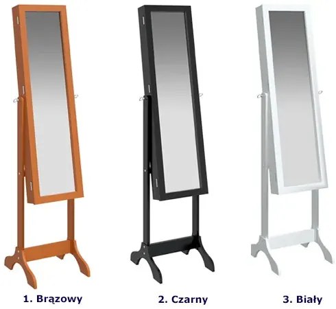 Czarne wysokie lustro ze schowkiem H1-L17
