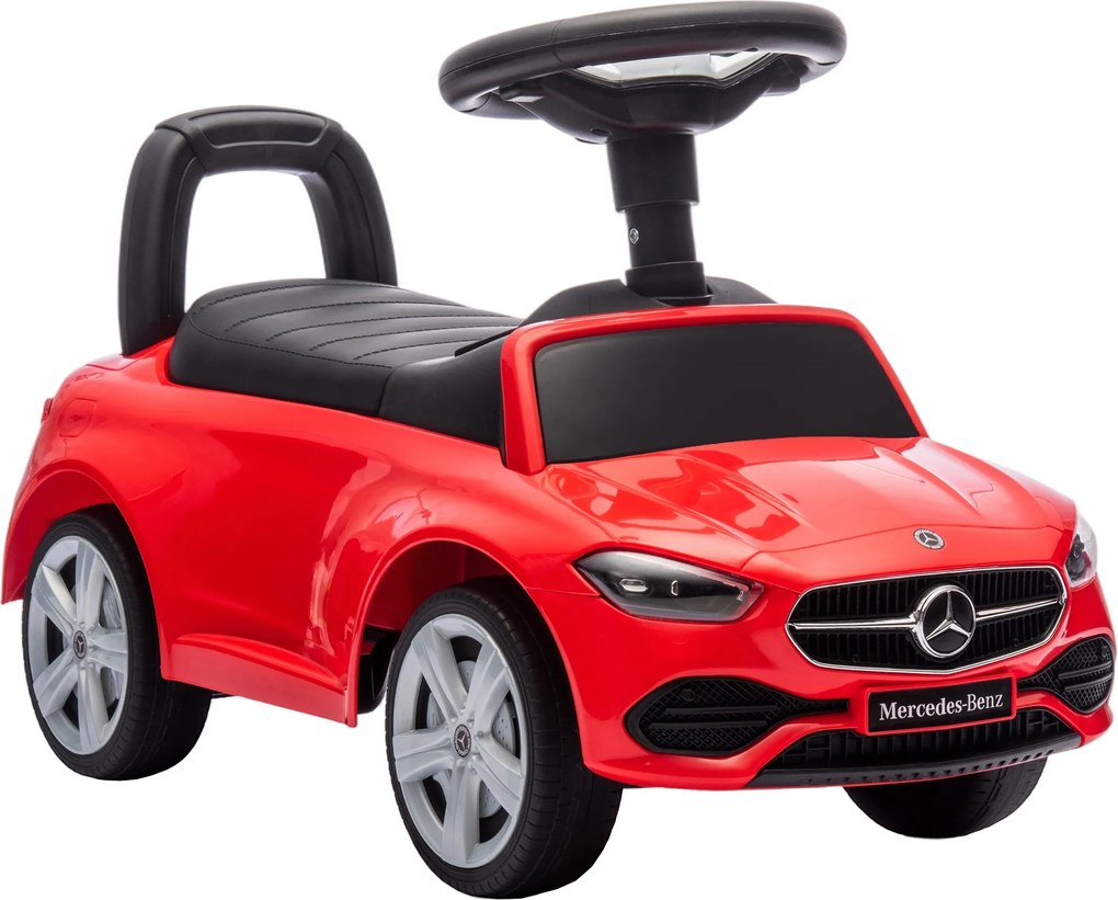 AIYAPLAY Mercedes-Benz C-Class jeździk z klaksonem, dźwiękami silnika, schowkiem, dla dzieci 18-36 Monate, czerwony | Aosom PL